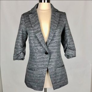 🌻Shoshanna  Grey Metallic Textured Blazer 6